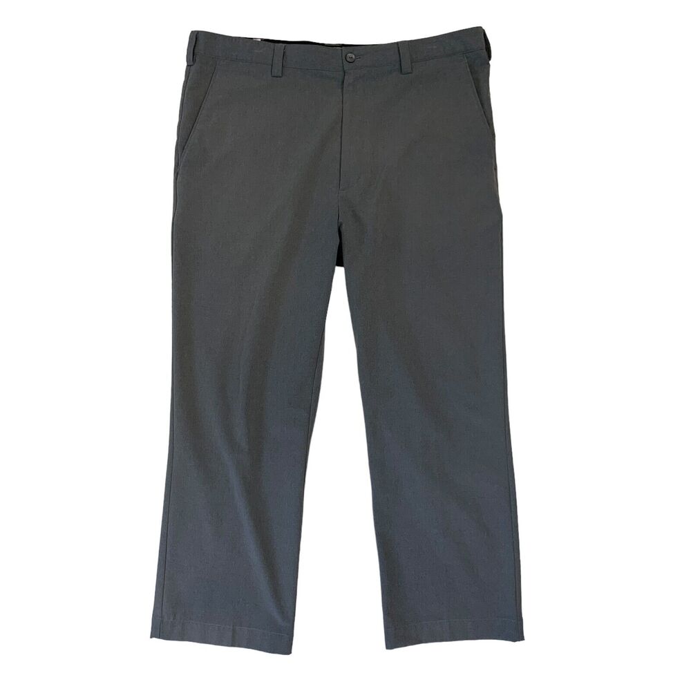 Cutter & Buck BainBridge Golf Pant Mens 36x27 Gray Flat Front Performance Chino